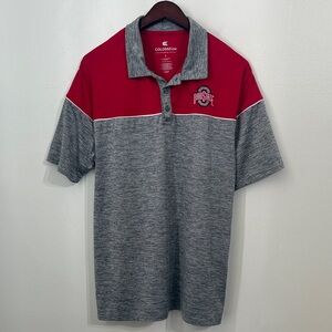OHIO STATE BUCKEYES Polo Shirt Mens Large Short Sleeve Colosseum Adult